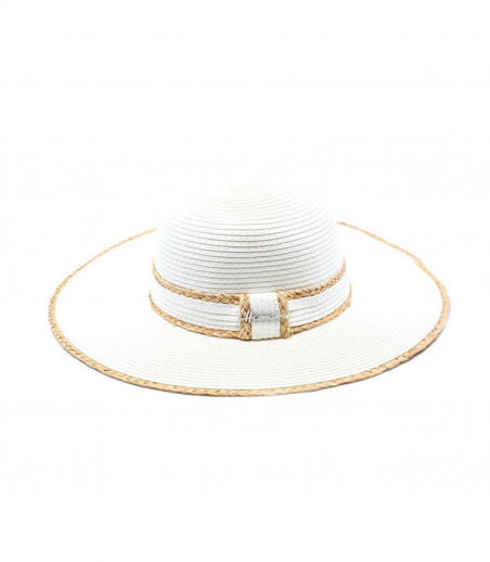 Herman Headwear white straw wide brimmed hat